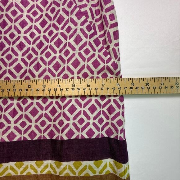 Ann Taylor LOFT Linen Geometric Print Shift Dress Multicolor Size 4 - Picture 7 of 12